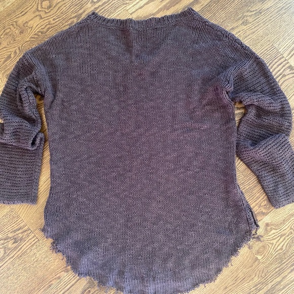 ALTAR'D STATE Cable Knit Pullover Brown Sweater - Size Small - Distressed Hem - Picture 4 of 6